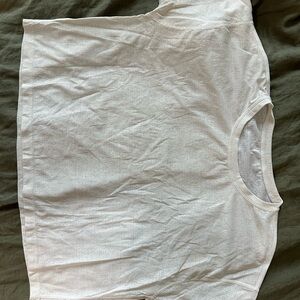 Lululemon White Crop Box Tee